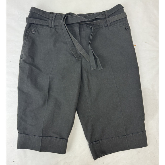 AGB Trouser Long Shorts Belted Dress Shorts 12" Inseam Dark Gray 4 - Picture 1 of 9